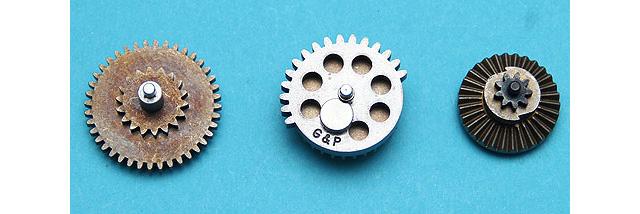 G&P CNC Steel Gear Set for Airsoft AEG Gearbox w/ Sector Gear Clip (Model: High Torque)