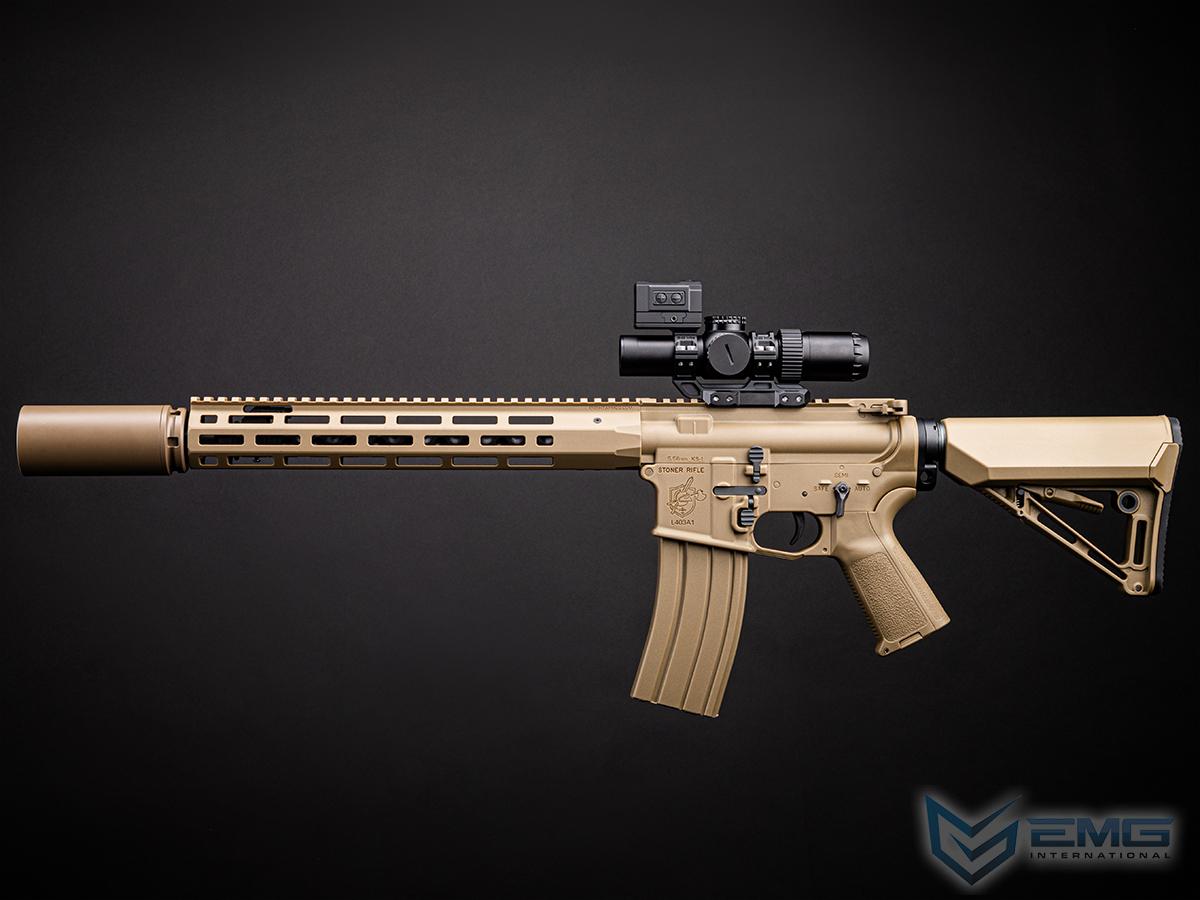 EMG x Knight's Armament KS-1 Airsoft AEG Rifle w/ Battery & Charger (Color: Tan)